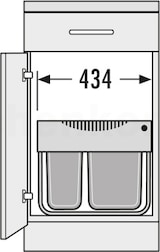 thumbnail of Hailo Abfallsammler 3644911 TR Swing Raumspar-Tandem-S 2x 8,5 + 12 Liter