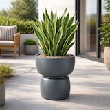 thumbnail of WellHome - Blumentopf aus Rotationsgeformtes Polyethylen 17/12L Ø40x48cm in farbe Graphit - Duala Round