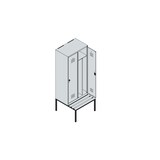 thumbnail of C+P Spind Classic PLUS, Bank, 2 Abteile, 2120x800x815mm, 7035/5010