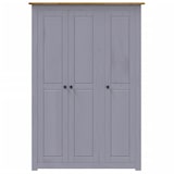 thumbnail of vidaXL Kleiderschrank 3-Türig Grau 118×50×171,5 cm Kiefer Panama Serie