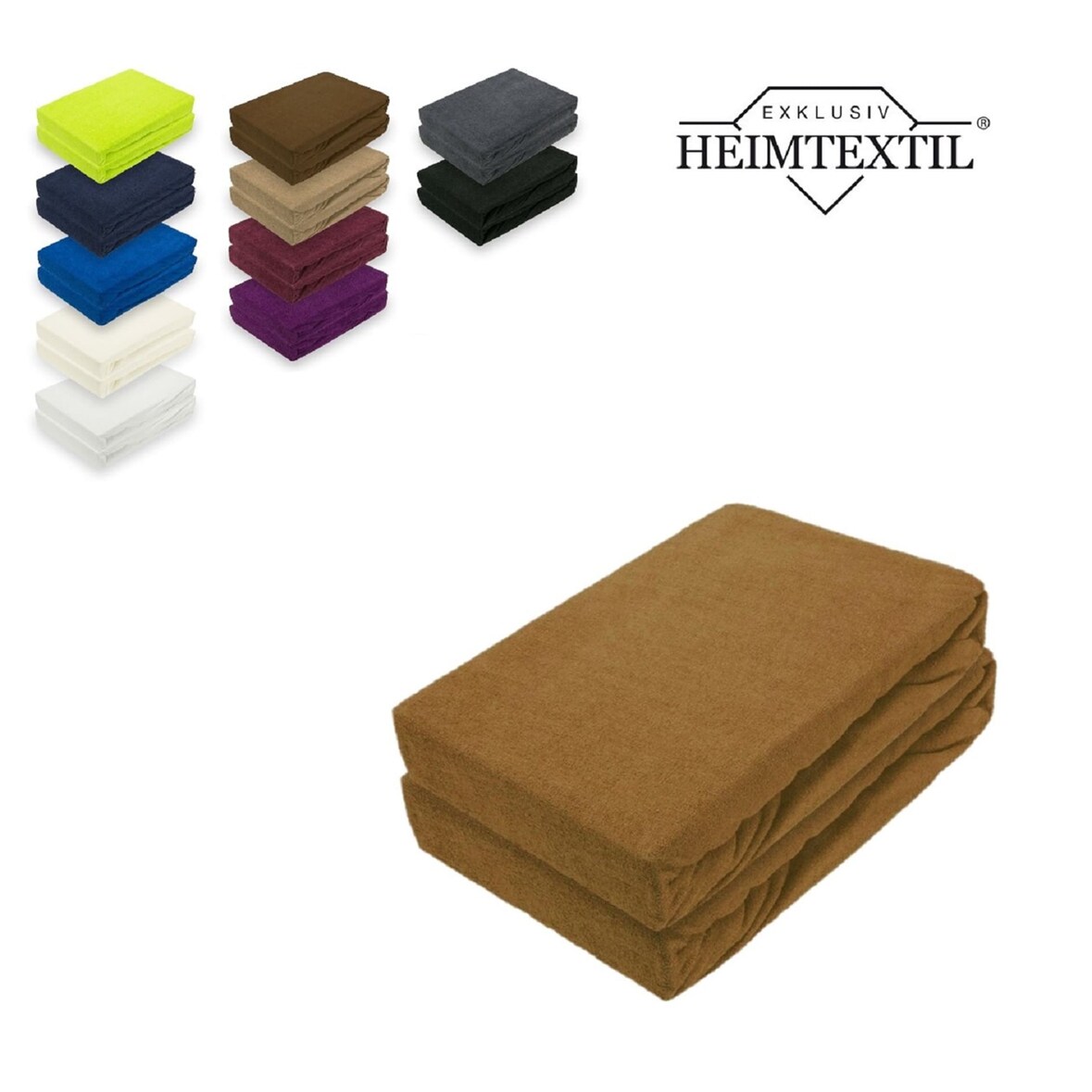 Frottee Spannbettlaken Doppelpack Premium 120 x 200 cm Nougat