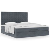 thumbnail of vidaXL Ottoman-Bett mit Matratzen Dunkelgrau 160x200 cm Samt