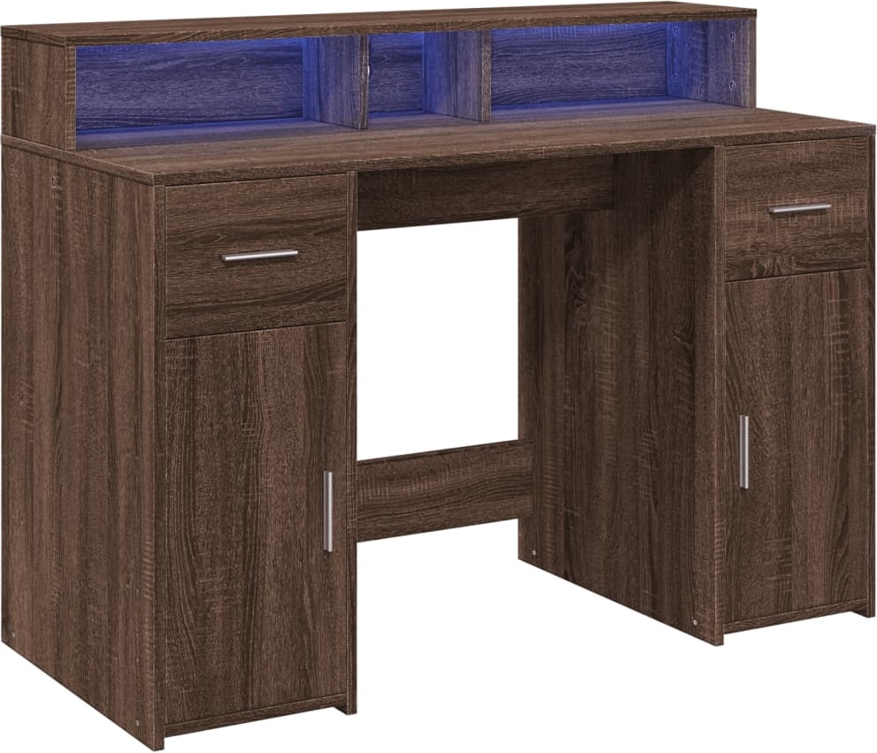 Helloshop26 - Bureau tafel werkplek computermeubel studeerkamer en LED ...