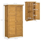 thumbnail of Outsunny cobertizo de madera 87x46,5x160 cm 0,31 m² armario exterior de madera con 2 puertas y 2 estantes interior natural