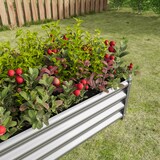 thumbnail of Hochbeet Metall 30x120x60 cm Silber aus verzinktem Stahl Wellblech ohne Boden wetterfest robust mit gefalteter Innenkante für Garten Terrasse