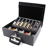 thumbnail of Geldkassette SAFE I Stahl schwarz mit Münzzählbrett / Tragegriff hjh OFFICE