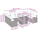 thumbnail of vidaXL 10-teiliges Gartensofa-Set mit Kissen in beigem Poly Rattan