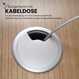 thumbnail of bümö Konferenztisch oval 220x103 cm großer Besprechungstisch in weiß, Besprechungstisch mit Gestell in Weiß, Meetingtisch für 8 Personen, XL-Tisch