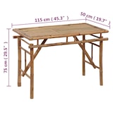 thumbnail of Mesa plegable de jardín de bambú 115x50x75 cm