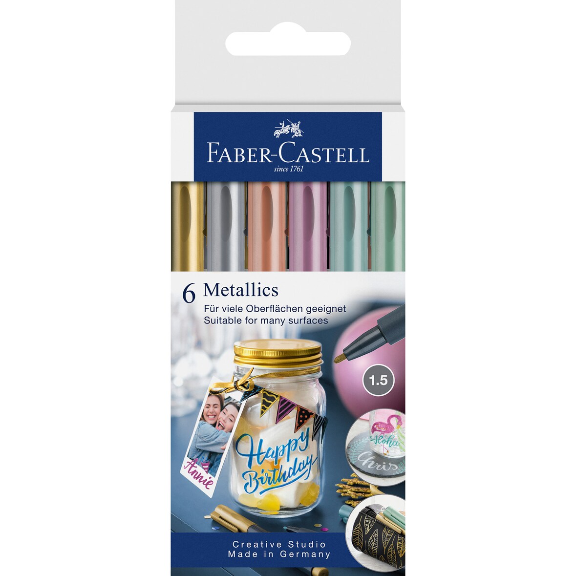 Faber-Castell Metallics Marker 6er in Kartonetui
