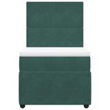 thumbnail of vidaXL Boxspringbett mit Matratze Dunkelgrün 90x200 cm Samt