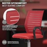 thumbnail of ML-Design Bürostuhl ergonomisch, Rot, höhenverstellbar, mit Armlehnen, Netzrücken, 360° Drehstuhl