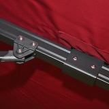 thumbnail of Gastronomie-Ampelschirm HWC-A96, Sonnenschirm, 3x4m (Ø5m) Polyester/Alu 26kg ~ Flap, bordeaux mit Ständer, drehbar