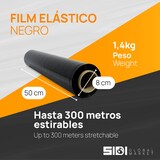 thumbnail of Film Negro para Embalar 50cm x 300m estirables - SIDI (1 und, Negro)