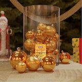 thumbnail of 60tlg. Christbaumkugeln / Weihnachtskugeln gold Ø 4/5/6/7cm