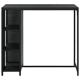 thumbnail of vidaXL Bartisch mit Regal Schwarz 120x60x110 cm Poly Rattan