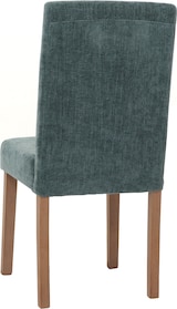 thumbnail of 6er-Set Esszimmerstuhl Littau, Stuhl Küchenstuhl Hochlehner, Stoff/Textil Chenille Holz ~ grün, naturfarbene Beine