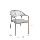 thumbnail of METRO PROFESSIONAL Stapelstoel met armleuningen, incl. kussen, staal/polyrattan/polyester, champagne