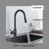 thumbnail of JANA | Torneira de cozinha extraível de aço inox premium preto mate | Torneira misturadora arco alto | T gastro alta pressão 360° giratória 2 conexões