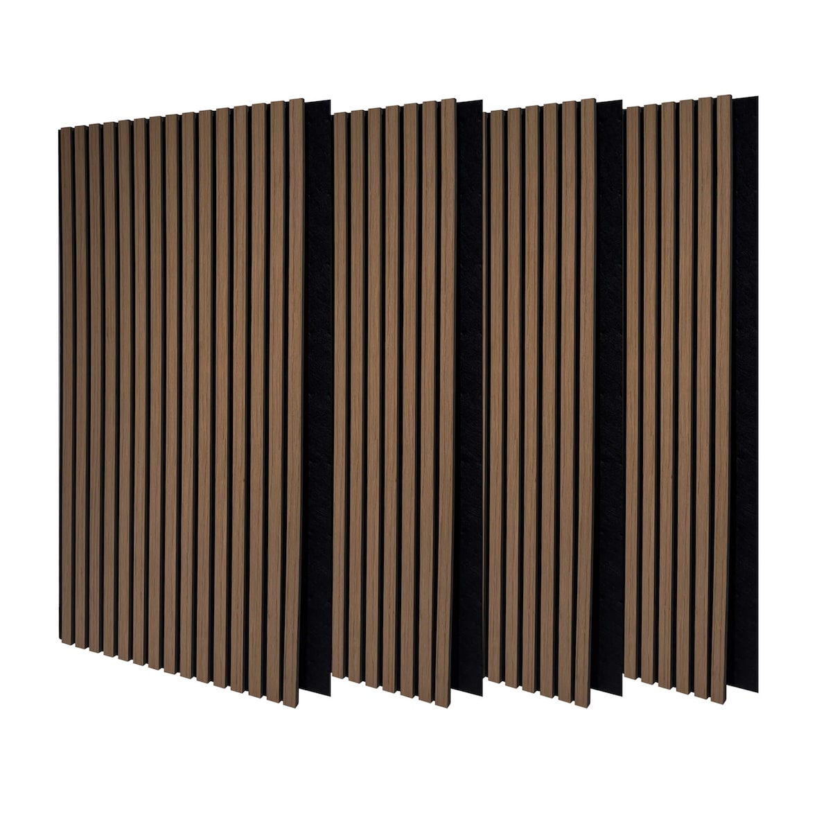 Pack 4 Panel Acústico de Pared Rectangular Roble Oscuro - Fog 120x60x2cm