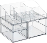 thumbnail of Relaxdays Make Up Organizer, 14 Fächer & 3 Schubladen, Nagellack, Lippenstfit, Kunststoff, Schminkorganizer, transparent