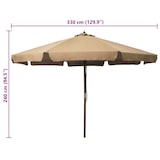 thumbnail of vidaXL Parasol met houten paal 330 cm taupe