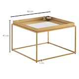 thumbnail of Quadratischer Couchtisch, verspiegeltes Glas, goldenes Metallgestell. 60x60x41 cm | Kadima Design