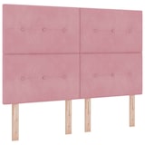 thumbnail of vidaXL Boxspringbett mit Matratze mit Kopfteil Rosa 140 x 190 cm Samt