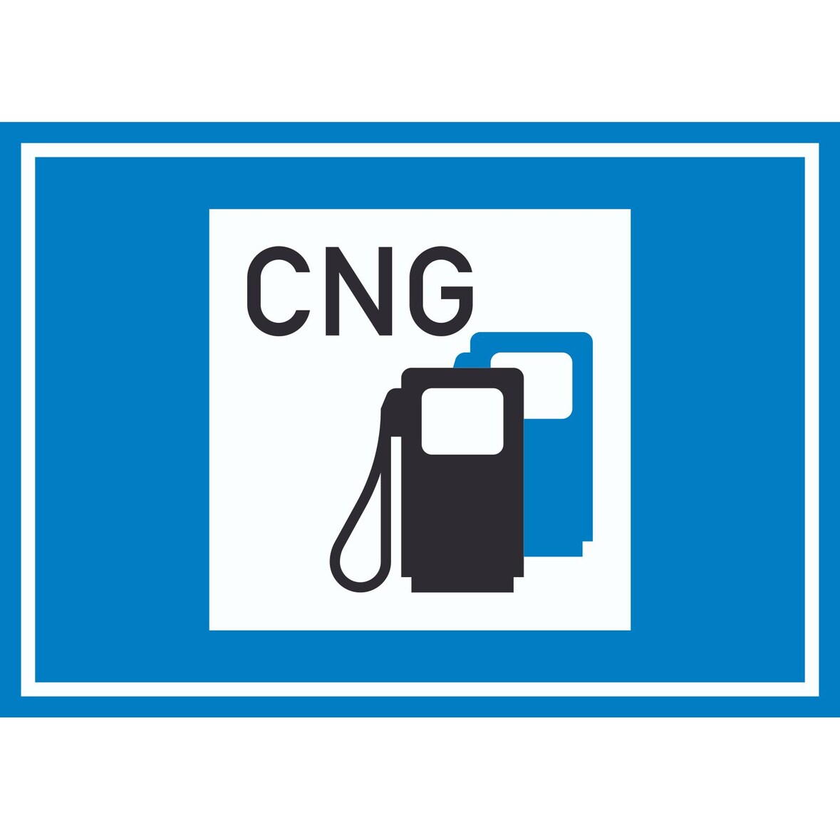 Tankstelle mit Erdgas Symbol Schild A3 (297x420mm)