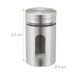 thumbnail of Relaxdays Gewürzstreuer, 12er Set, 3 Streugrößen, Sichtfenster, Gewürze & Kräuter, Glas, Edelstahl, Gewürzgläser, silber