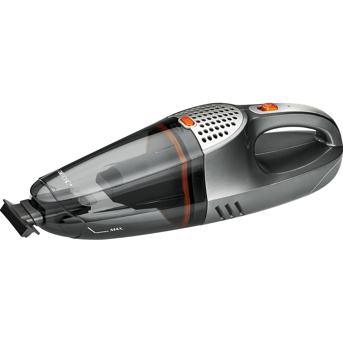 Clatronic AKS 832 Aspirador de Mano Sin Cable, Batería Recargable, Adaptador Coche 12V, Para Solidos Liquidos, 1400mAh Negro