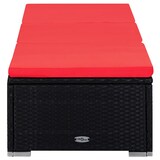 thumbnail of Lettino Prendisole Con Cuscino E Tavolino In Polyrattan Rosso