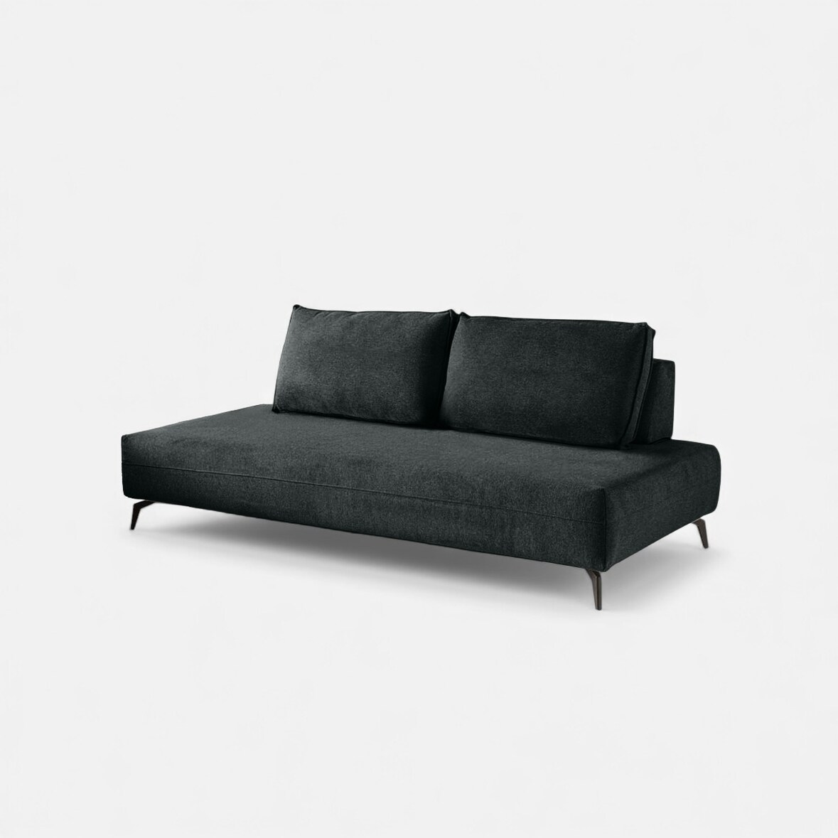 Divano 2 posti modulare con cuscini design Made in Italy Campiglio D180 - Nero-24COMPD180CA24