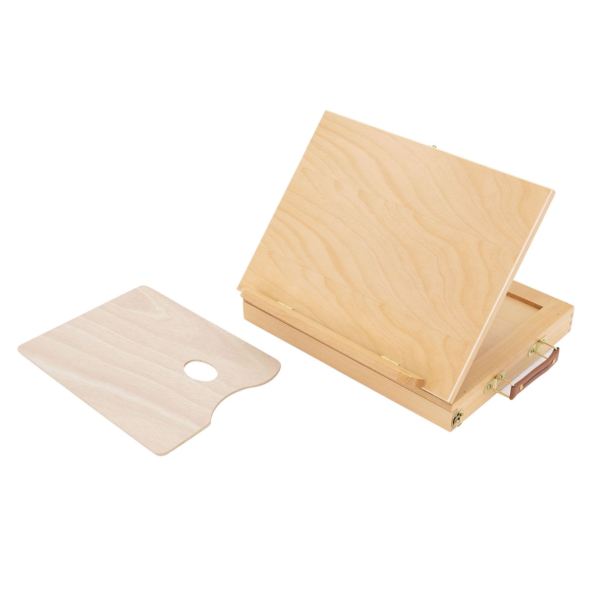 ECD Germany Tischstaffelei aus Holz mit Schublade & Palette – tragbare Staffelei mit Aufbewahrungsfach, verstellbar, Malkoffer zum Malen & Zeichnen