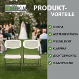 thumbnail of 2x Klappstuhl 150 kg ergonomische Sitzform Gartenstuhl wetterfest Balkonstuhl in weiß