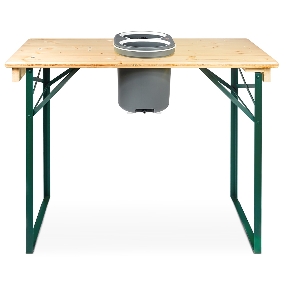 NU on Tour® pickup klaptafel & SPÜLBOY NU®+ glazenwasser