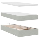 thumbnail of vidaXL Ottoman-Bett mit Matratze Hellgrau 90x200 cm Samt