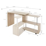 thumbnail of ML-Design Eckschreibtisch Sonoma Eiche, 150x88x75 cm, L-Form Schreibtisch mit drehbarer Winkelkombination & 4 Rollen, Arbeitstisch für Heim & Büro