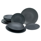 thumbnail of CreaTable Lava Stone Schwarz Tellerset 12-tlg Steinzeug