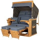 thumbnail of Strandkorb deVries PURE® Friesland Sylt XL - PE stone grey - Dessin 249 - inkl. Schutzhülle