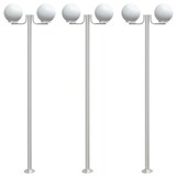 thumbnail of Helloshop26 - 3-teilige Stehleuchten für den Außenbereich silber 215 cm Edelstahl Silber 02_0042558
