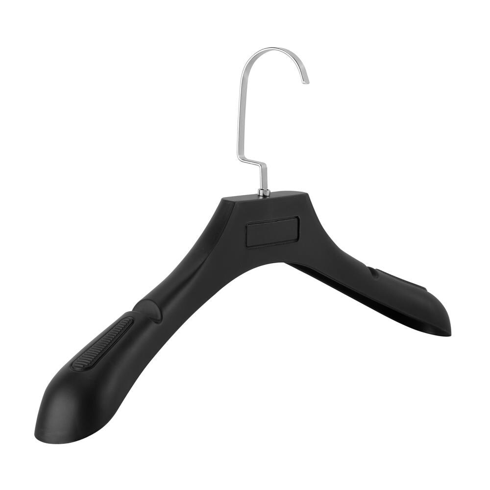Intirilife Kleiderbügel in UNIVERSAL SCHWARZ - 20 Stück breite Kleiderbügel aus Kunststoff mit Anti-Rutsch Oberfläche - 39 x 4 x 15 cm