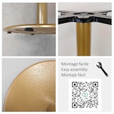 thumbnail of Restootab - Mesa Roma dourada, 70x70cm, chip preto terrazzo, bordas em latão