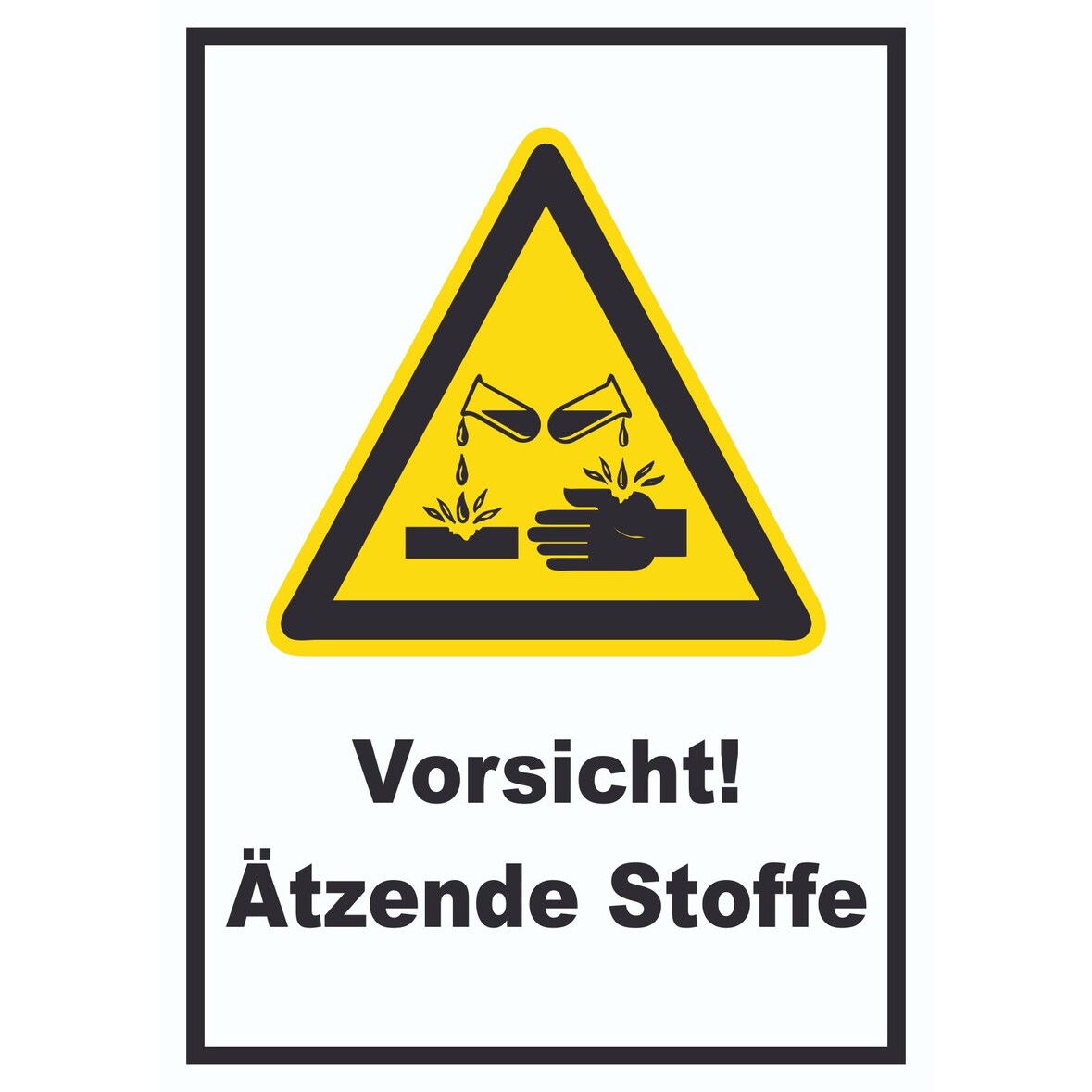 Vorsicht Ätzende Stoffe Schild A0 (841x1189mm)