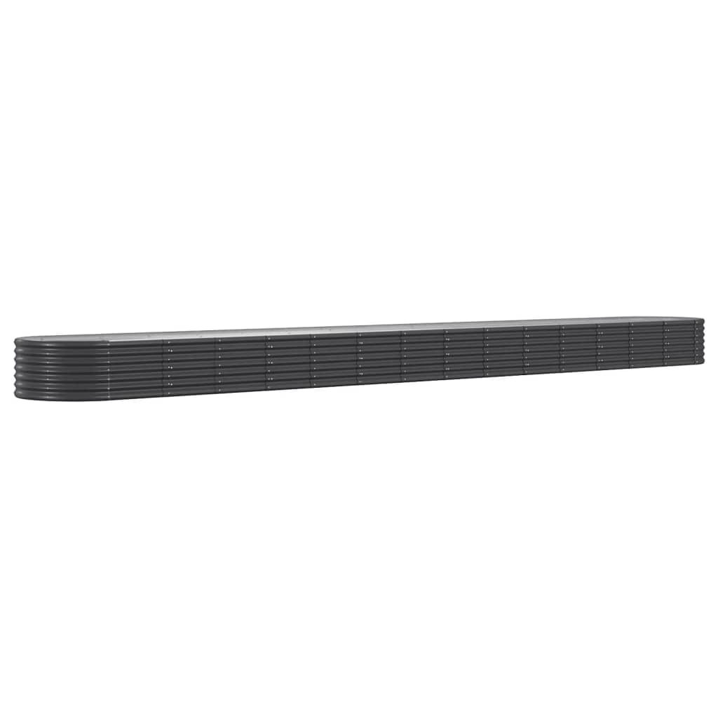 Helloshop26 - Pflanzkasten Hochbeet Blumenbeet Terrasse Garten pulverbeschichteter Stahl Anthrazit 02_0039476