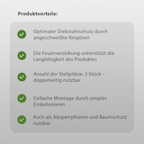 thumbnail of Fahrradanlehnbügel 115 x 99 cm Stahl feuerverzinkt Ø 49 mm grau Einbetonieren Fahrradständer Parker Typ U