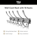 thumbnail of TOJ Living Wandkapstok – 15 haken – 45 cm – RVS – Chroom – Muurkapstok