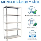 thumbnail of Scaffale metallico senza viti Simonclick 5 ripiani. Colore bianco/bianco 1800x800x300 mm