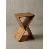 thumbnail of Extravaganter Beistelltisch aus Sheeshamholz, X-förmige Konstruktion, 2 Ablagen. 43x30x60 cm | Kadima Design