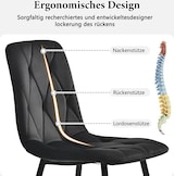 thumbnail of Essgruppe Set Esstisch rechteckig mit 4 Stühlen 75x117x68 cm Schwarz, MDF Tischplatte in Marmoroptik, Metallbeine Gold, moderner Küchentisch